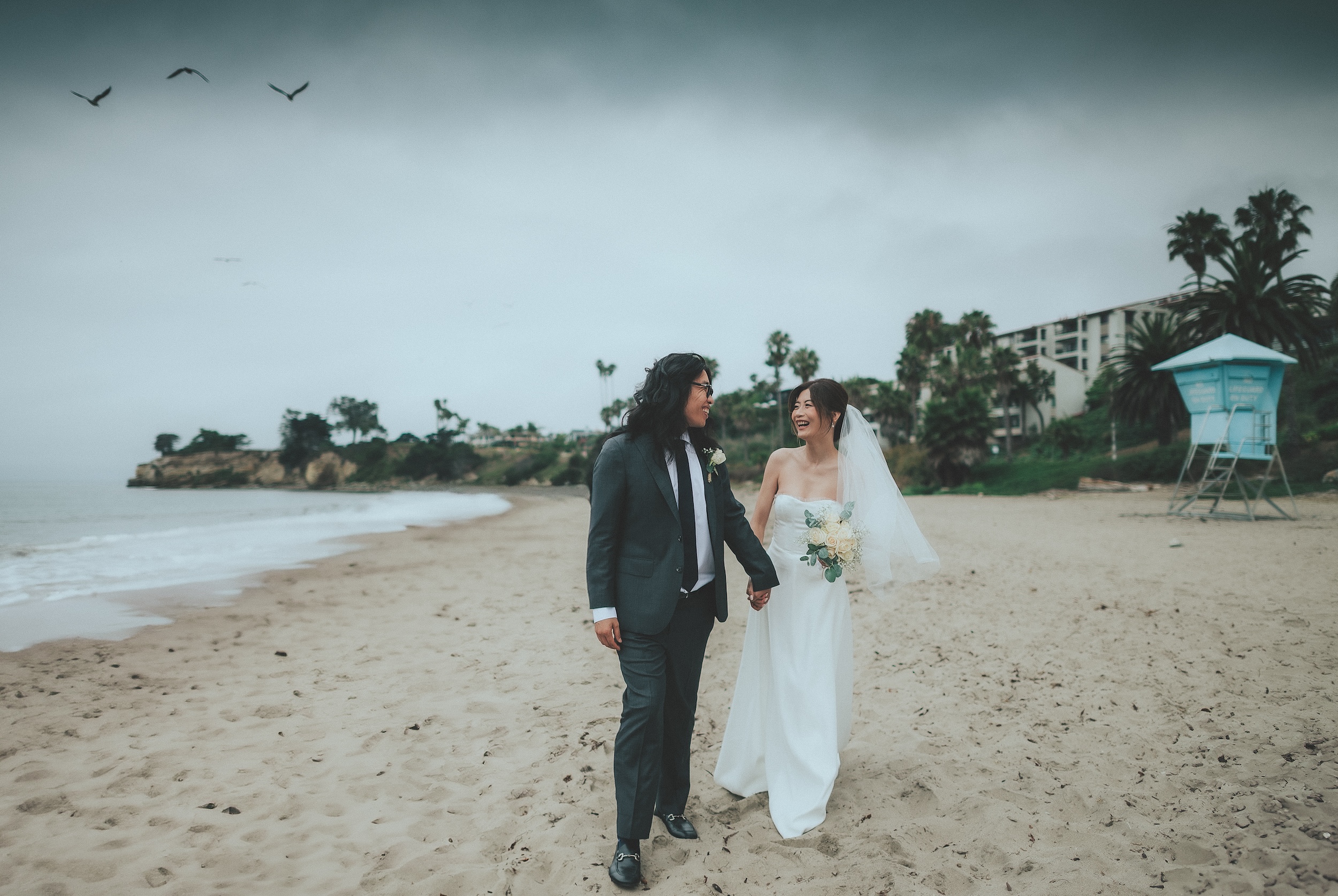 Leadbetter Beach wedding photos